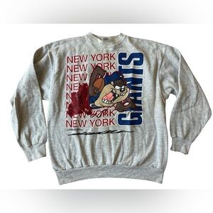 VINTAGE TULTEX NEW YORK GIANTS TAZ GREY CREWNECK SWEATSHIRT MENS XL